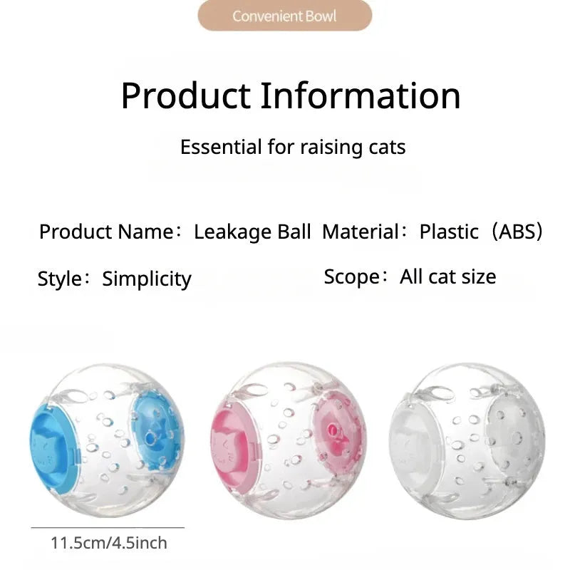 Blue pet slow feeding ball with 11.5cm diameter for treat dispensing