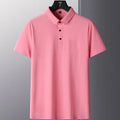 Men's solid colour non-ironing short sleeve casual shirt on a hanger