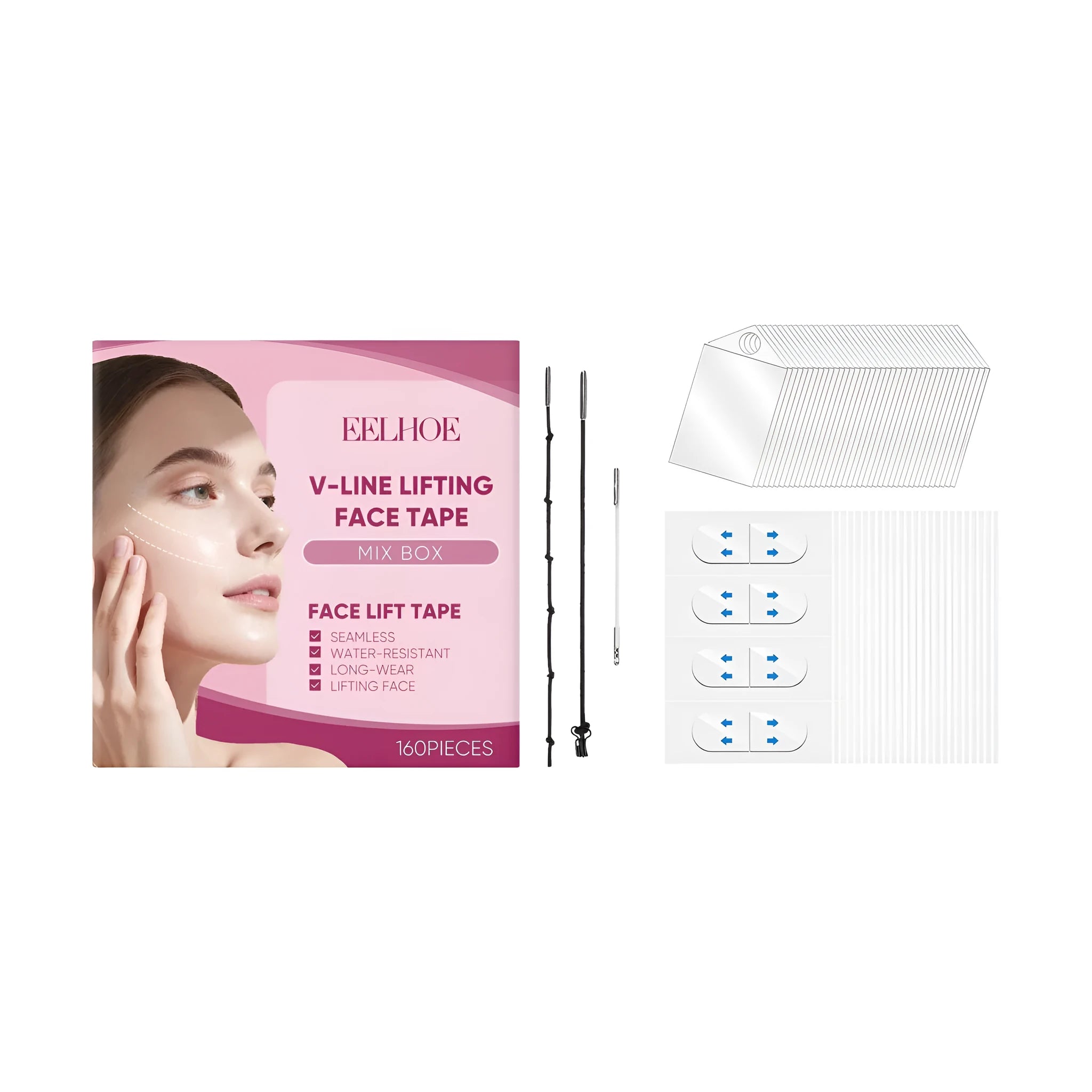 Compact light pattern invisible lifting sticker with hyaluronic acid and vitamin E for face lifting