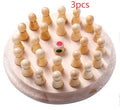Children's wooden Memory Chess game with beech wood pieces on 17cm board for age 3+ colour recognition