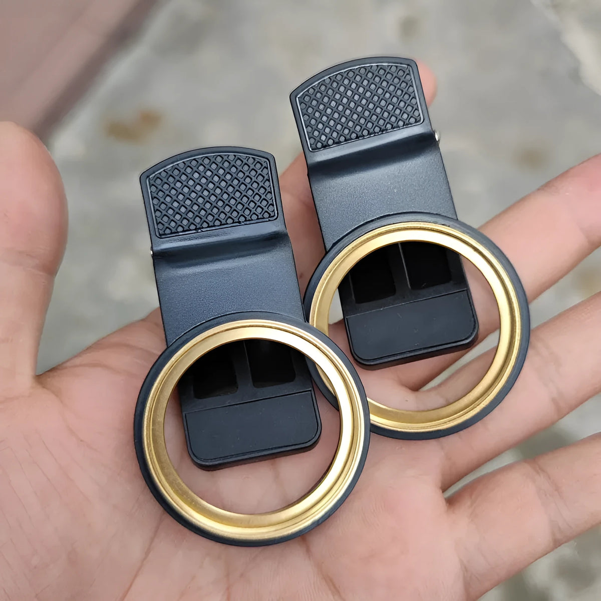 37mm universal clip for mobile phone lens filter with large hole, golden spiral teeth design