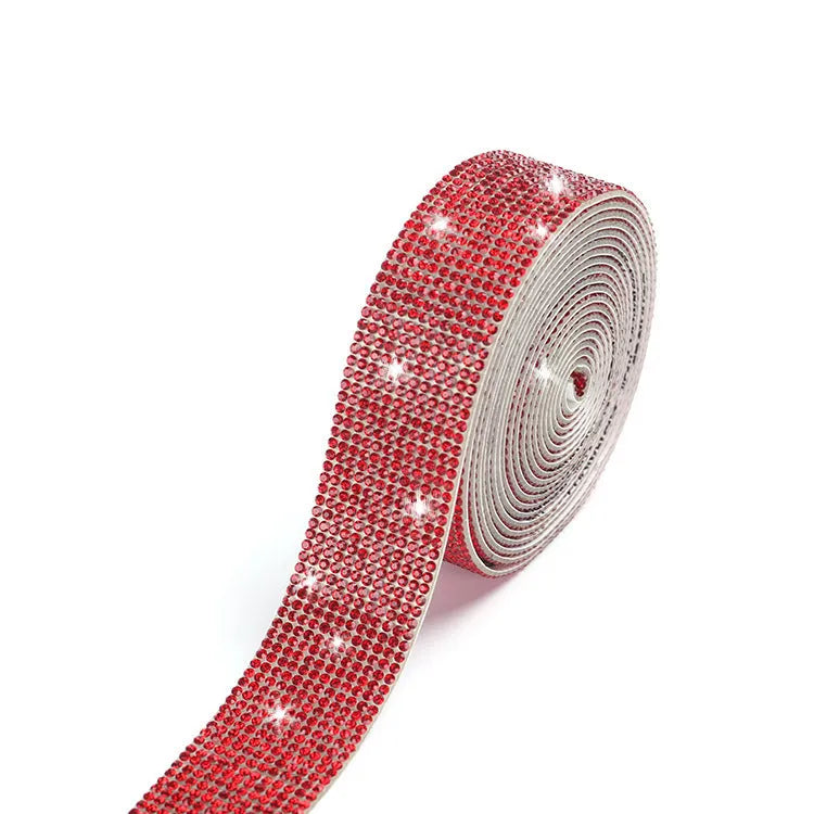 Self-adhesive glass water drill strip for clothing decoration in white and AB colour options