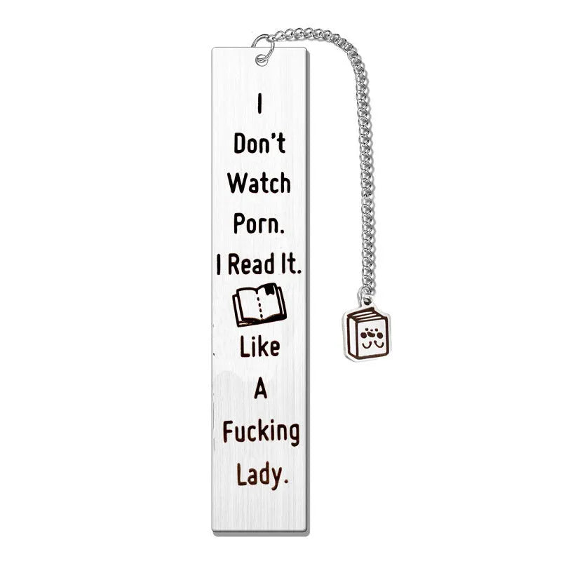 Stainless steel literary bookmark with tassel in gift box packaging