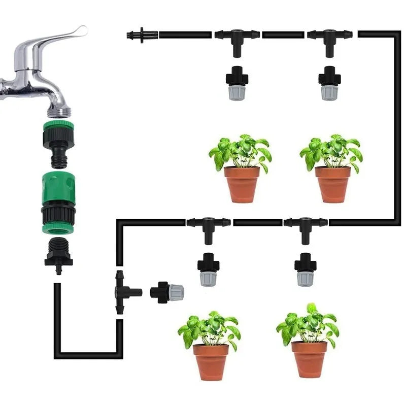 10 metre long garden misting hose with 10 spray nozzles for irrigation and cooling
