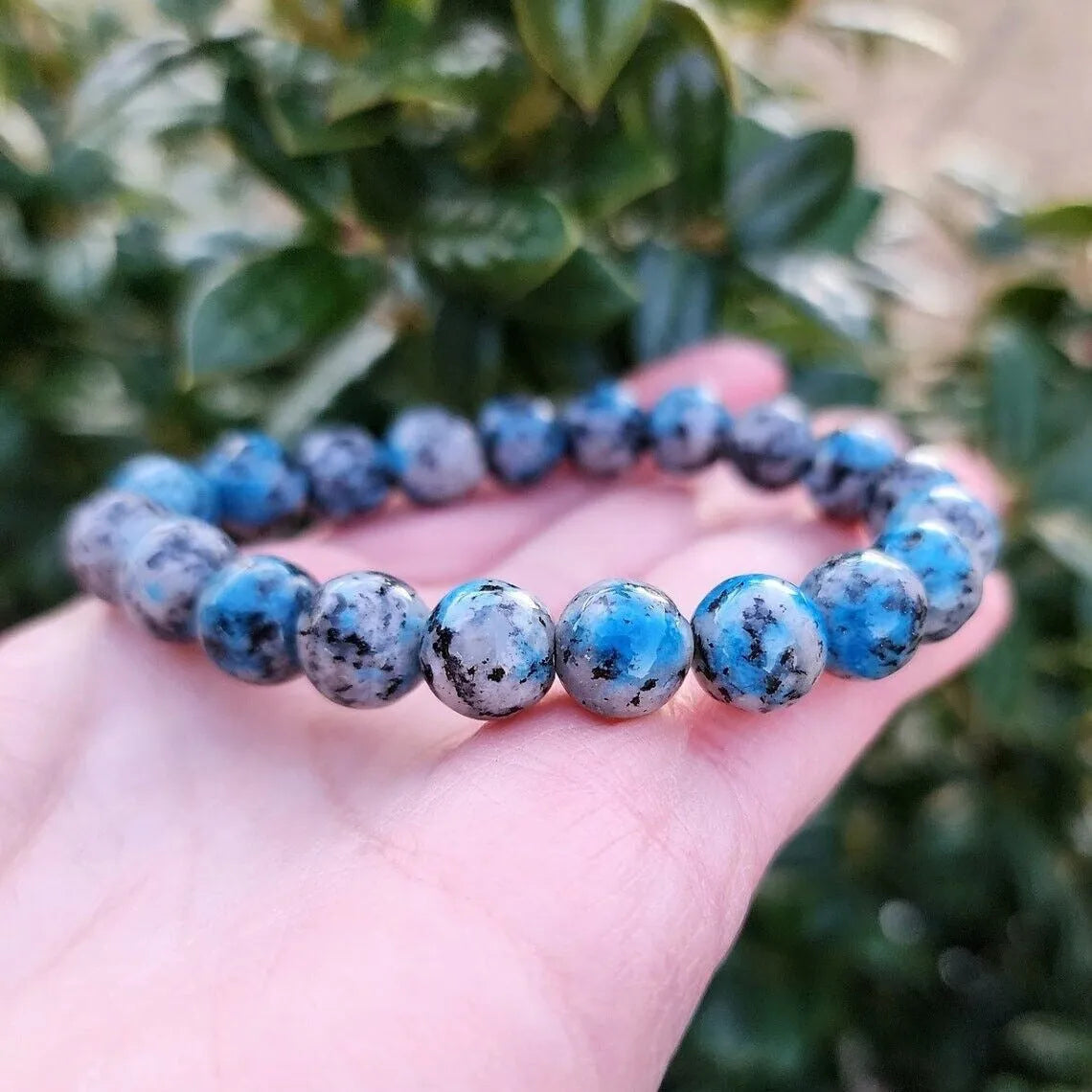 Handmade geometric K2 Azurite natural stone bracelet in new Chinese style
