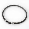 Stainless steel snake chain bracelet in geometric unisex style, electroplated finish, black colour option