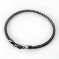 Stainless steel snake chain bracelet, 2.0mm wide, unisex geometric line design, steel black or gold colour, 19cm or 21cm length.