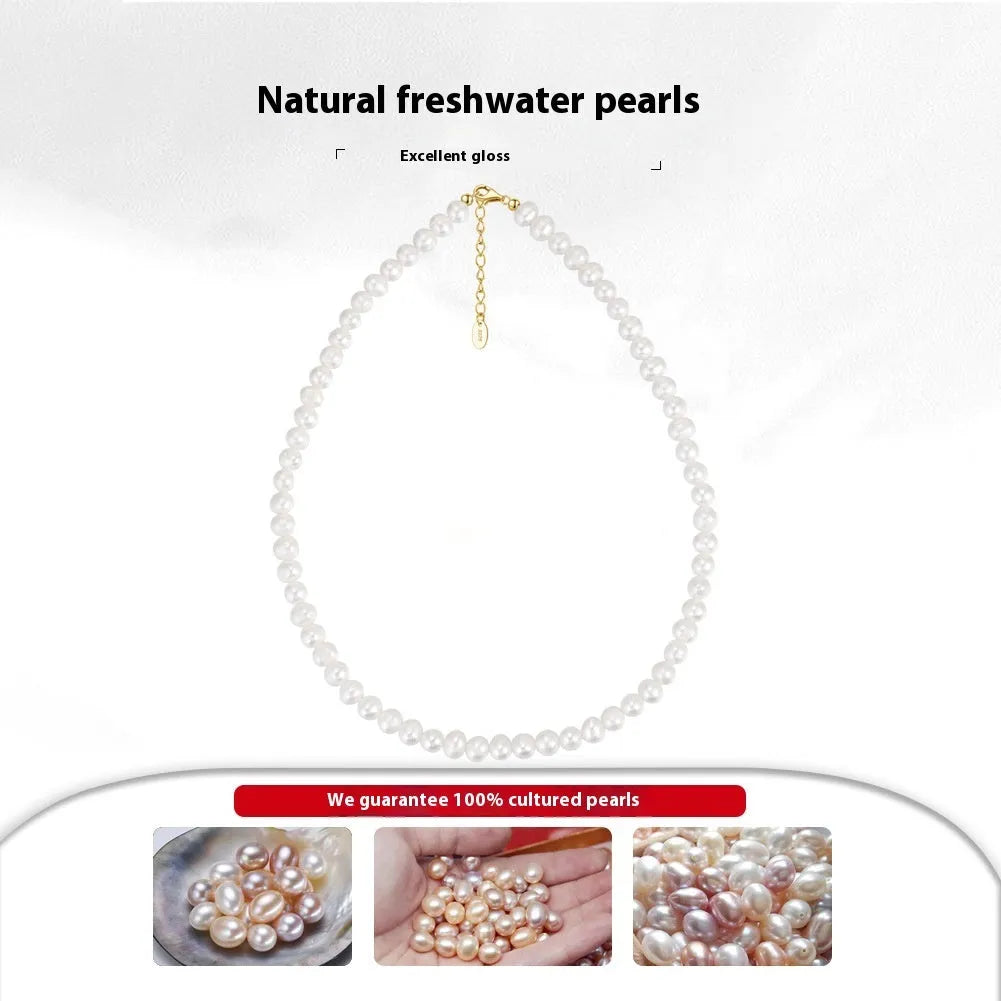 Women's adjustable sterling silver necklace with a 6-7mm freshwater pearl pendant.