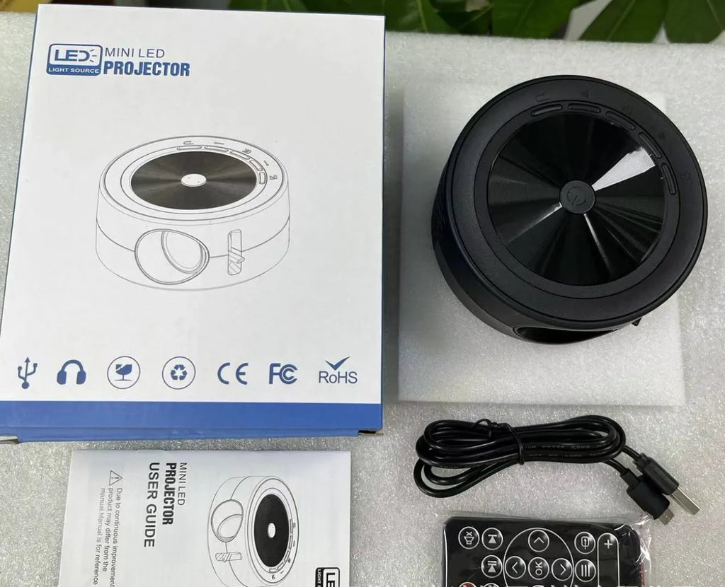 Home wired LED projector with same screen projection in portable 110x47mm design