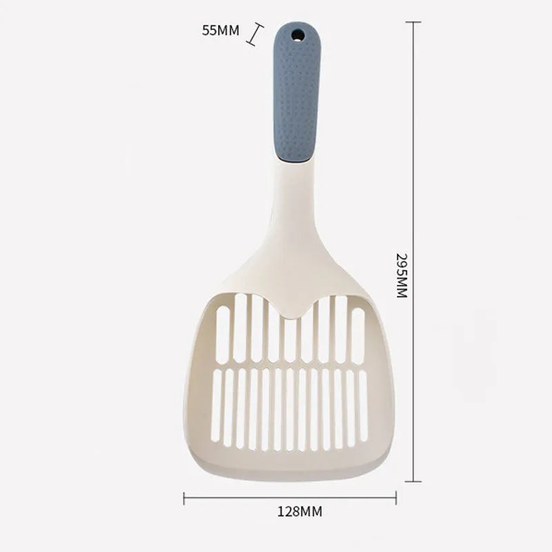 Large stainless steel cat litter shovel for scooping tofu cat litter with plastic handle