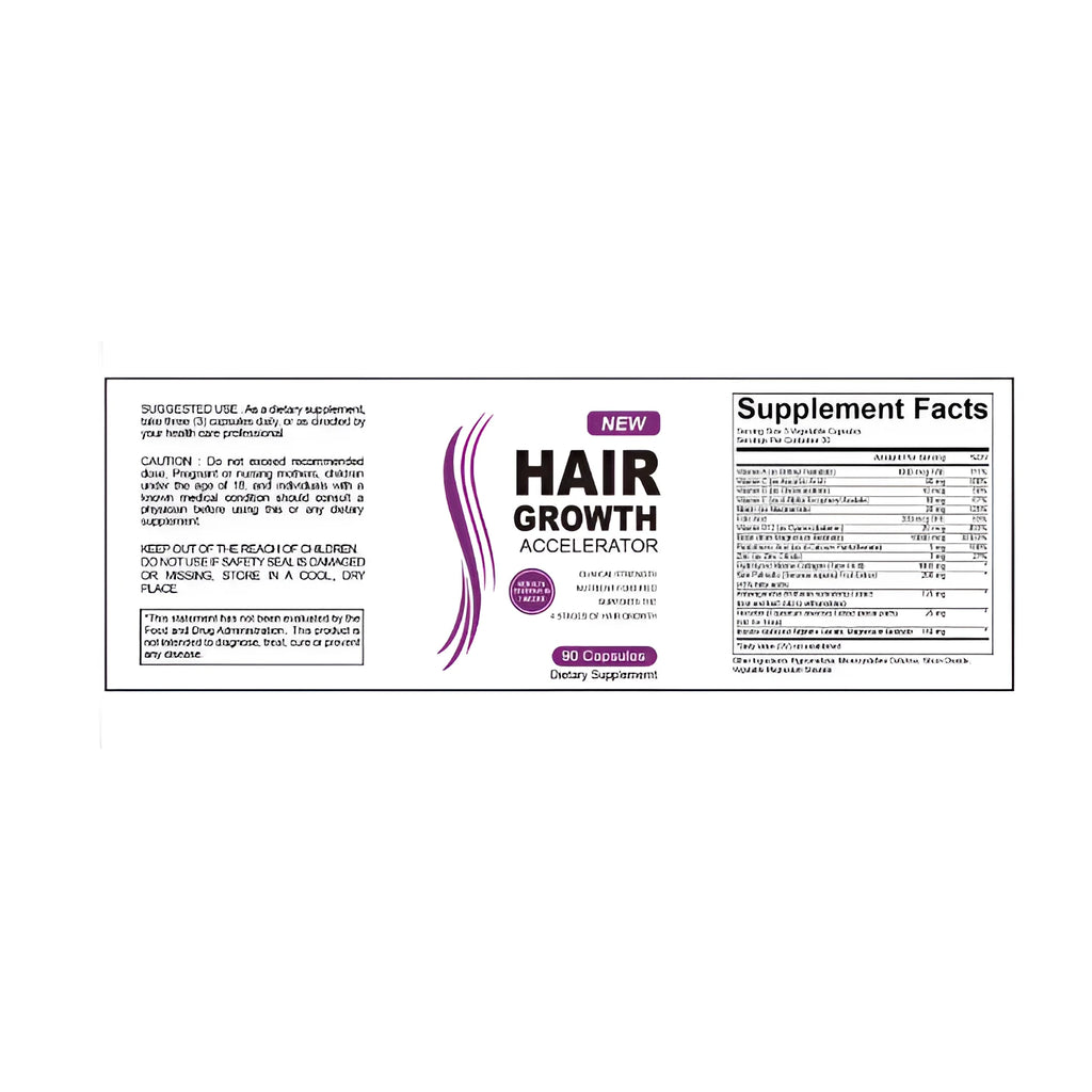 Biotin hair capsules supplement bottle with 60, 90, or 120 tablets option