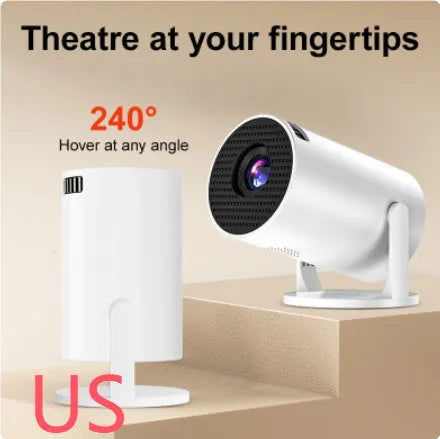 White MINI wireless portable projector for 1080p HD home cinema streaming