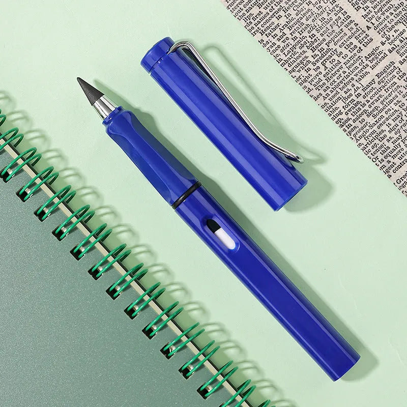 Eternal Positive inkless pen, a cartoon-style plastic mechanical pencil with HB lead, shown in multiple colour options.