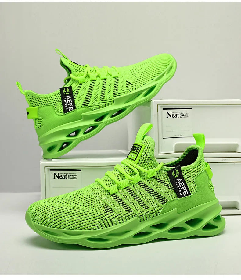Men's black mesh casual running shoes with cross strap detail and low-top design