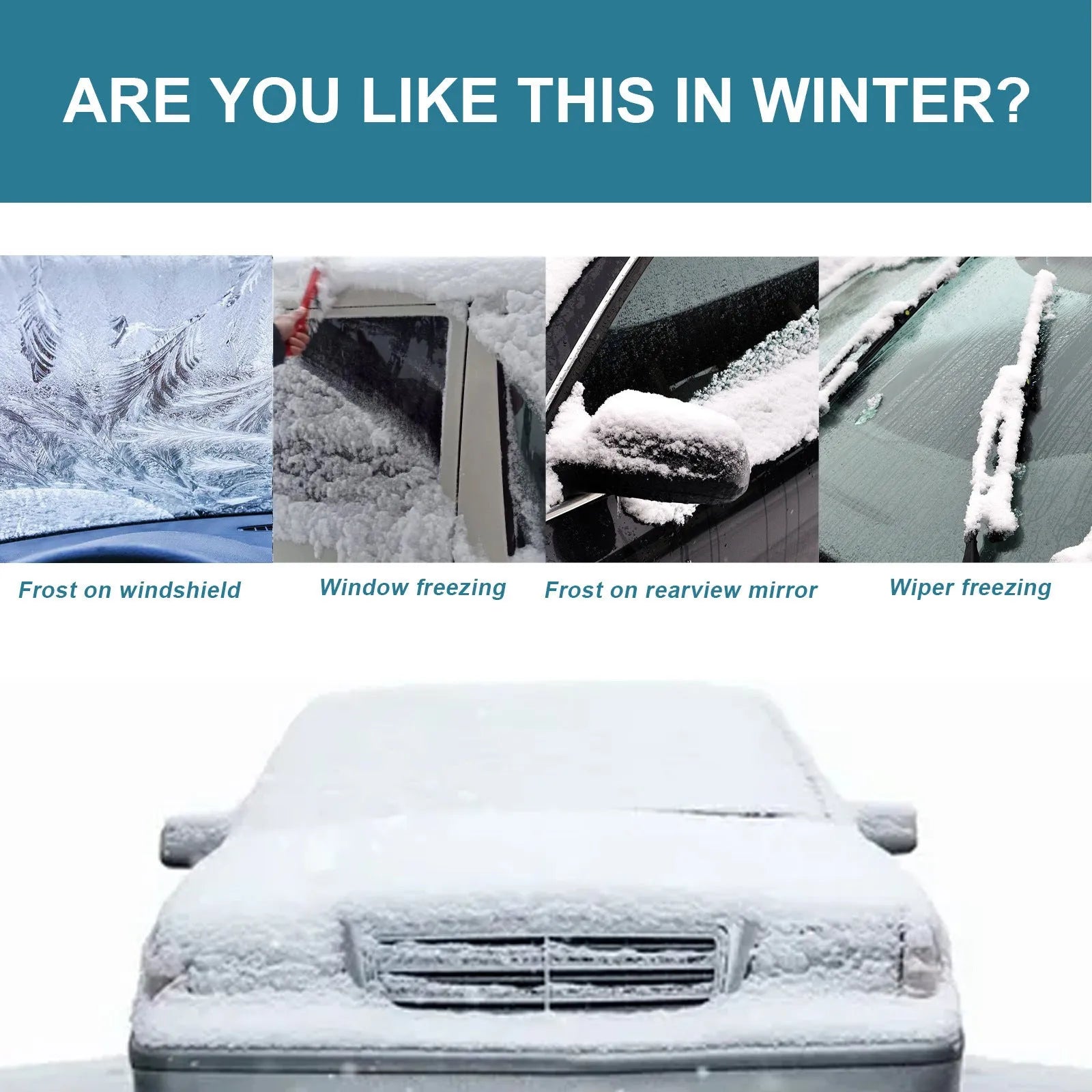 150ml bottle of car windscreen anti-icing and snow removal spray