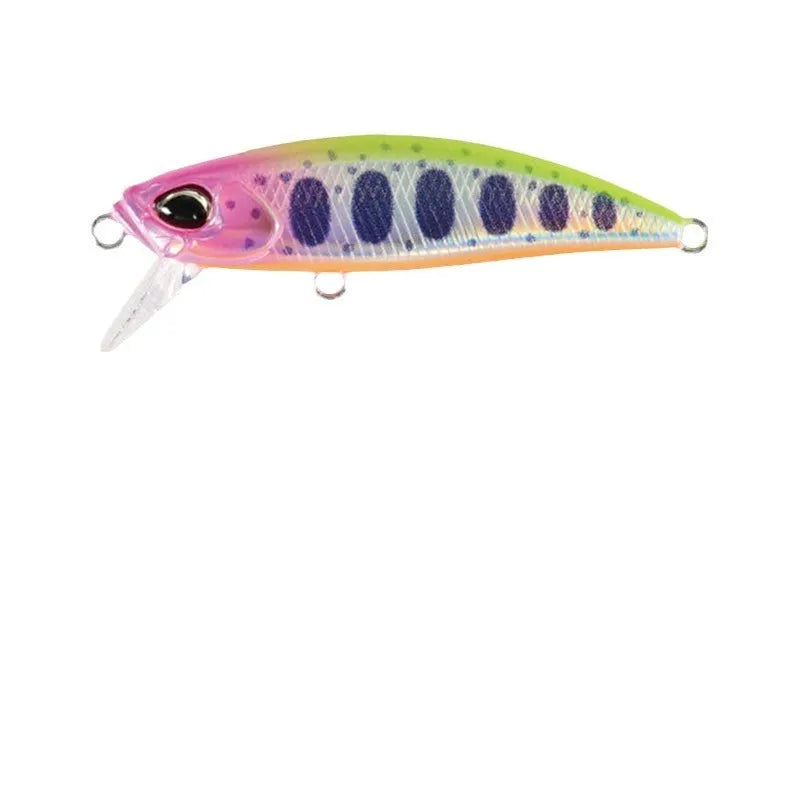 Tossing 48mm long, 6.5g sinking hard minnow fishing lure in multiple colour variations.