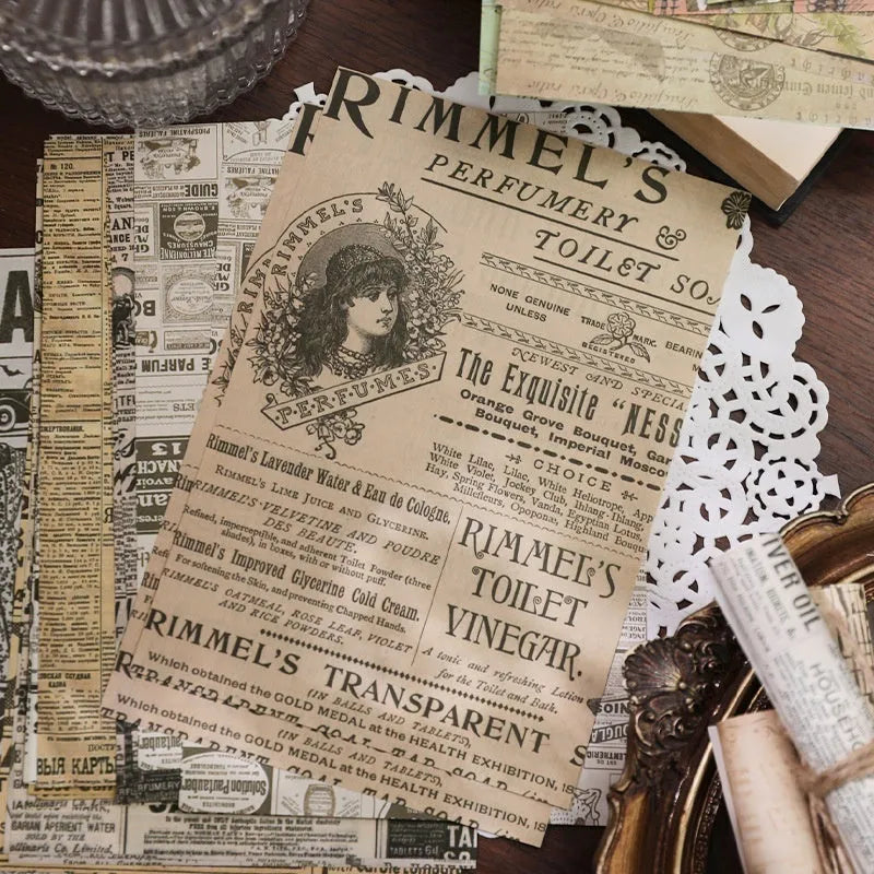 Retro literary notebook with six decorative design options on printed paper