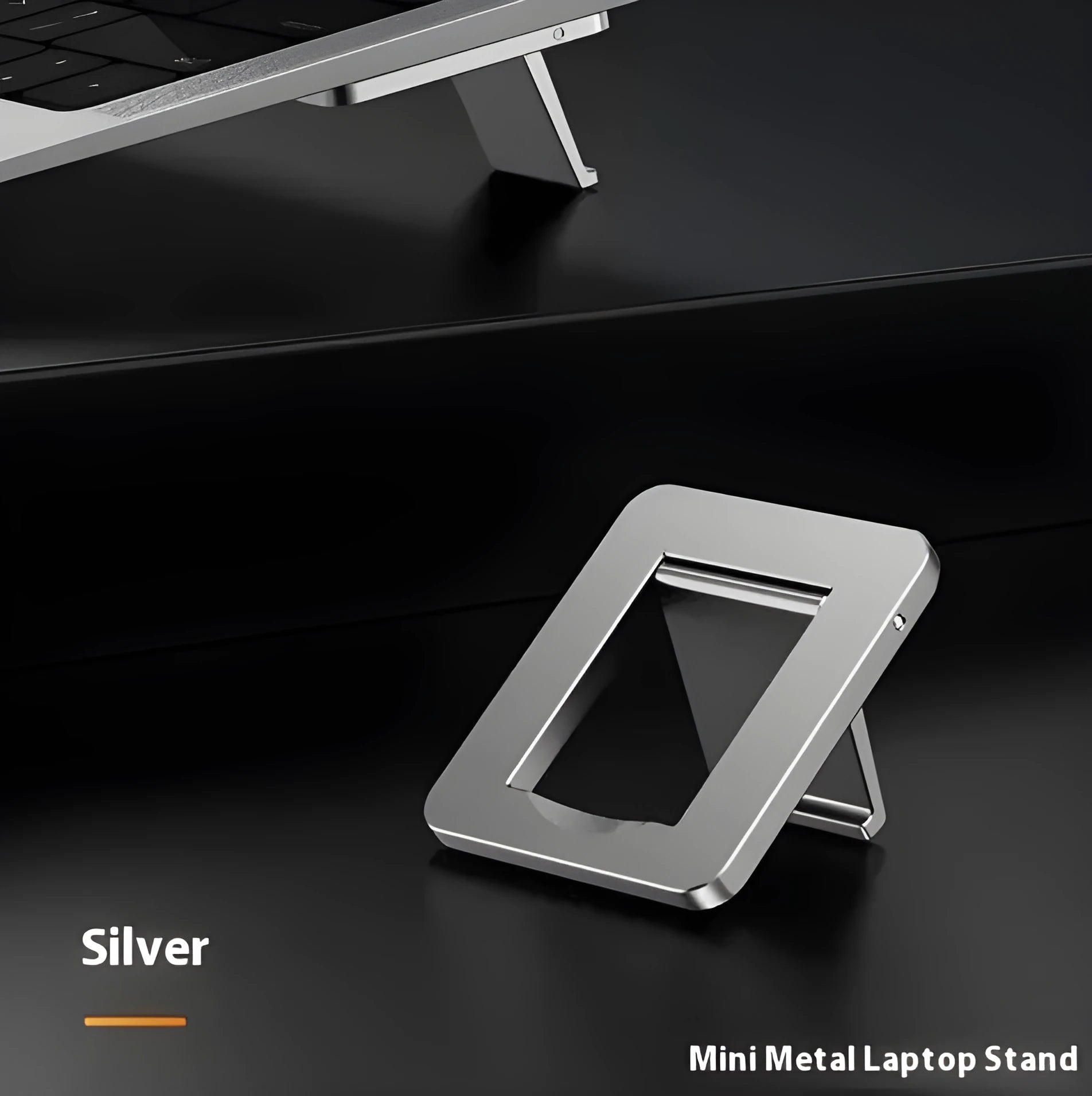 Small foldable aluminium laptop stand bracket with 3M adhesive pads