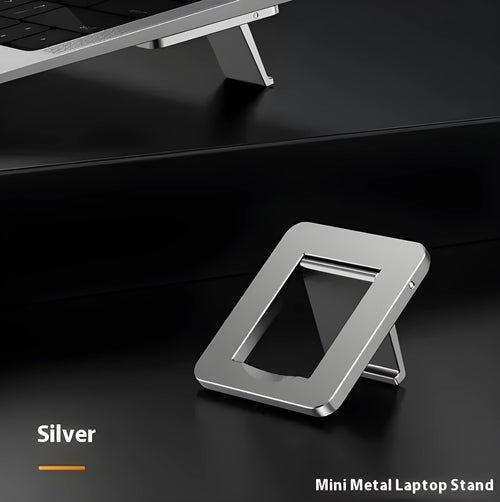 Small foldable aluminium laptop stand bracket with 3M adhesive pads