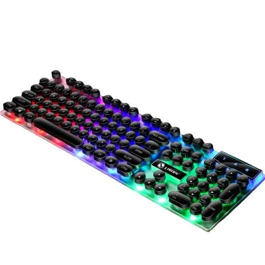 TX35 mechanical feeling computer keyboard in white and black rainbow colour options