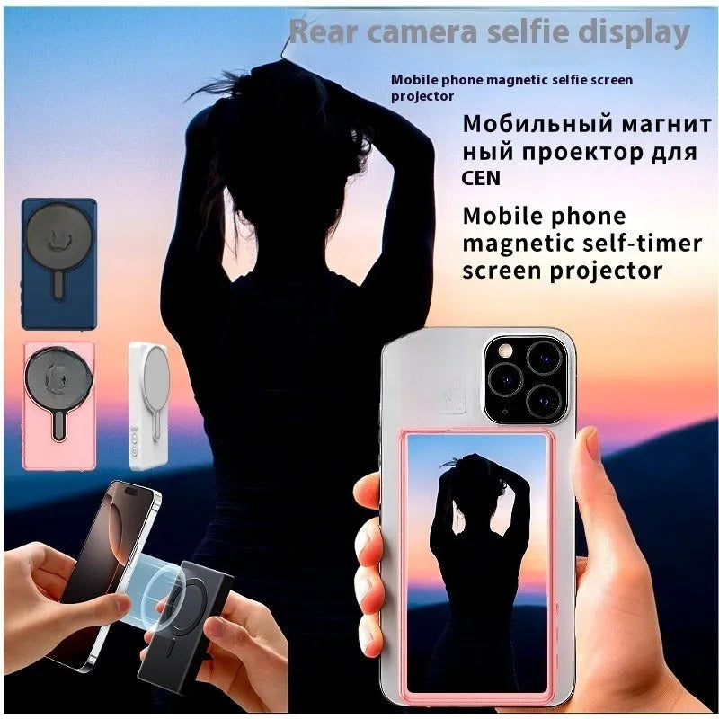 Magnetic display rear monitoring device for live broadcast with Bluetooth remote and HDMI same-screen in white