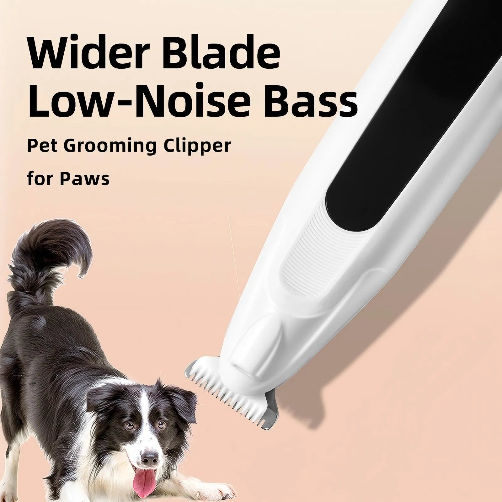 Pet hair clipper for cats and small dogs in blue, pink, and white, with compact G10 body