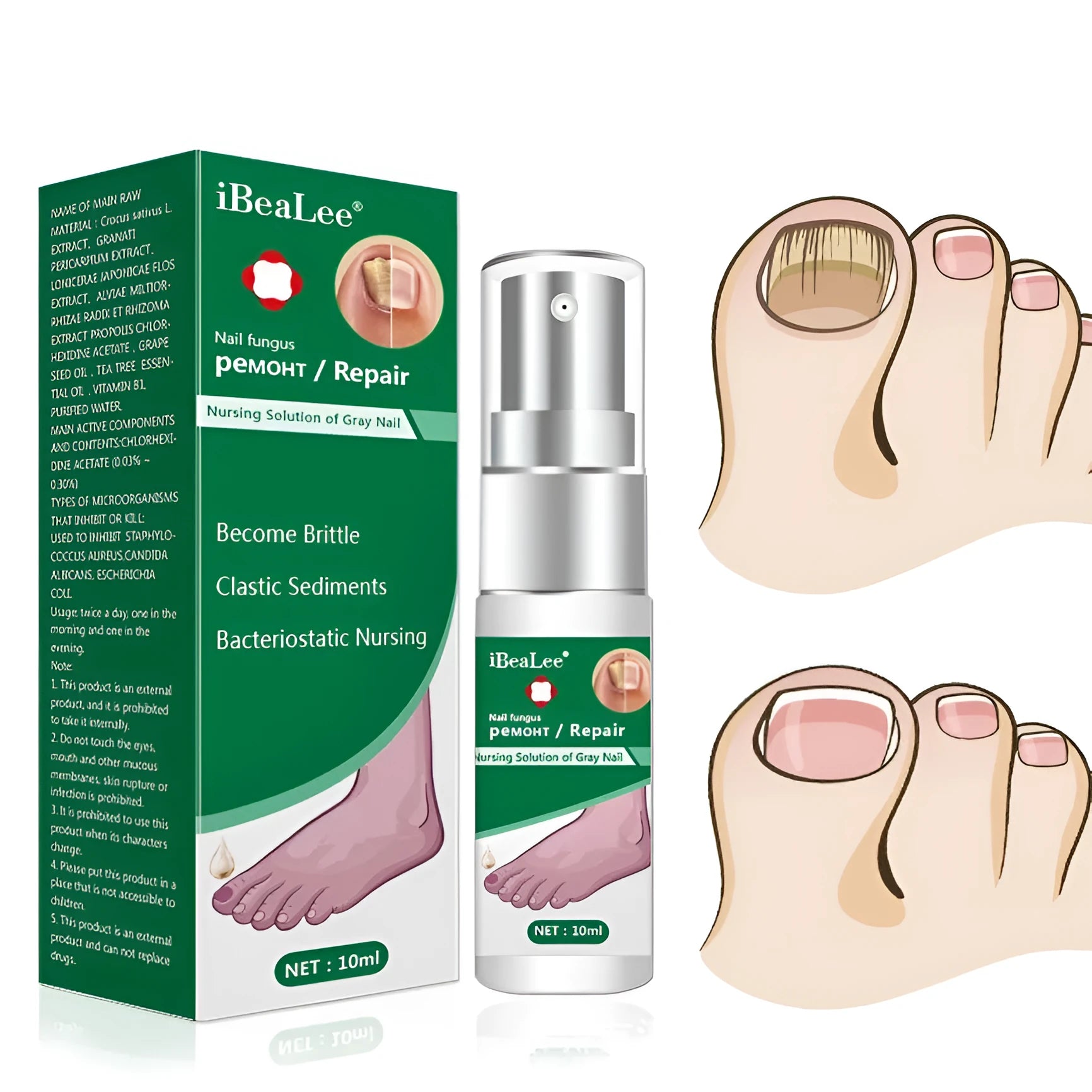 10ml whitening antibacterial liquid for foot care with universal skin type compatibility