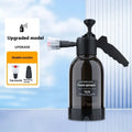 Black hand-held 2-litre foam sprayer with pump handle and two nozzles for car washing and gardening