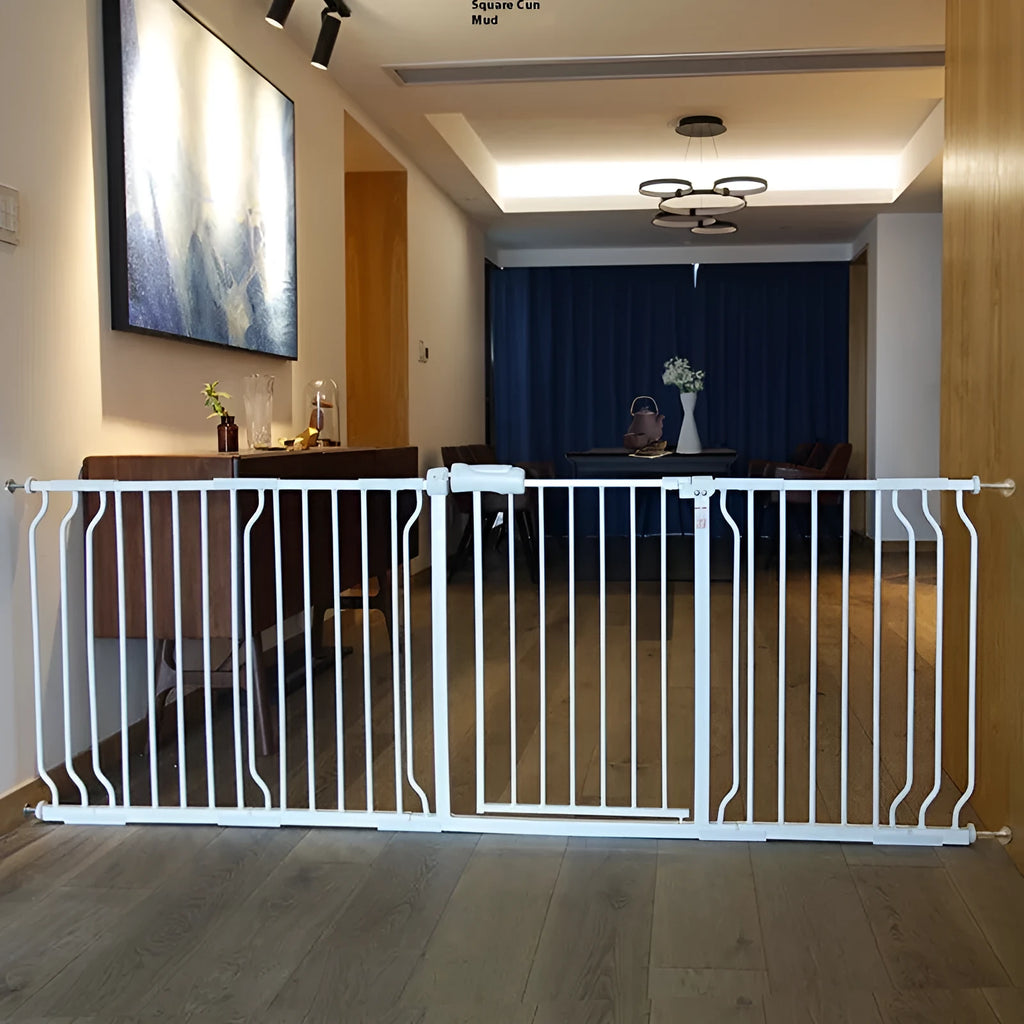 Baby safety gate 78cm plastic stair door fence in white for 61-64.9cm width range