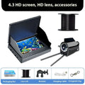 Underwater fish finder HD camera with 4.3-inch IPS screen, showing night vision lights and choice of 15m, 20m, or 30m cable.
