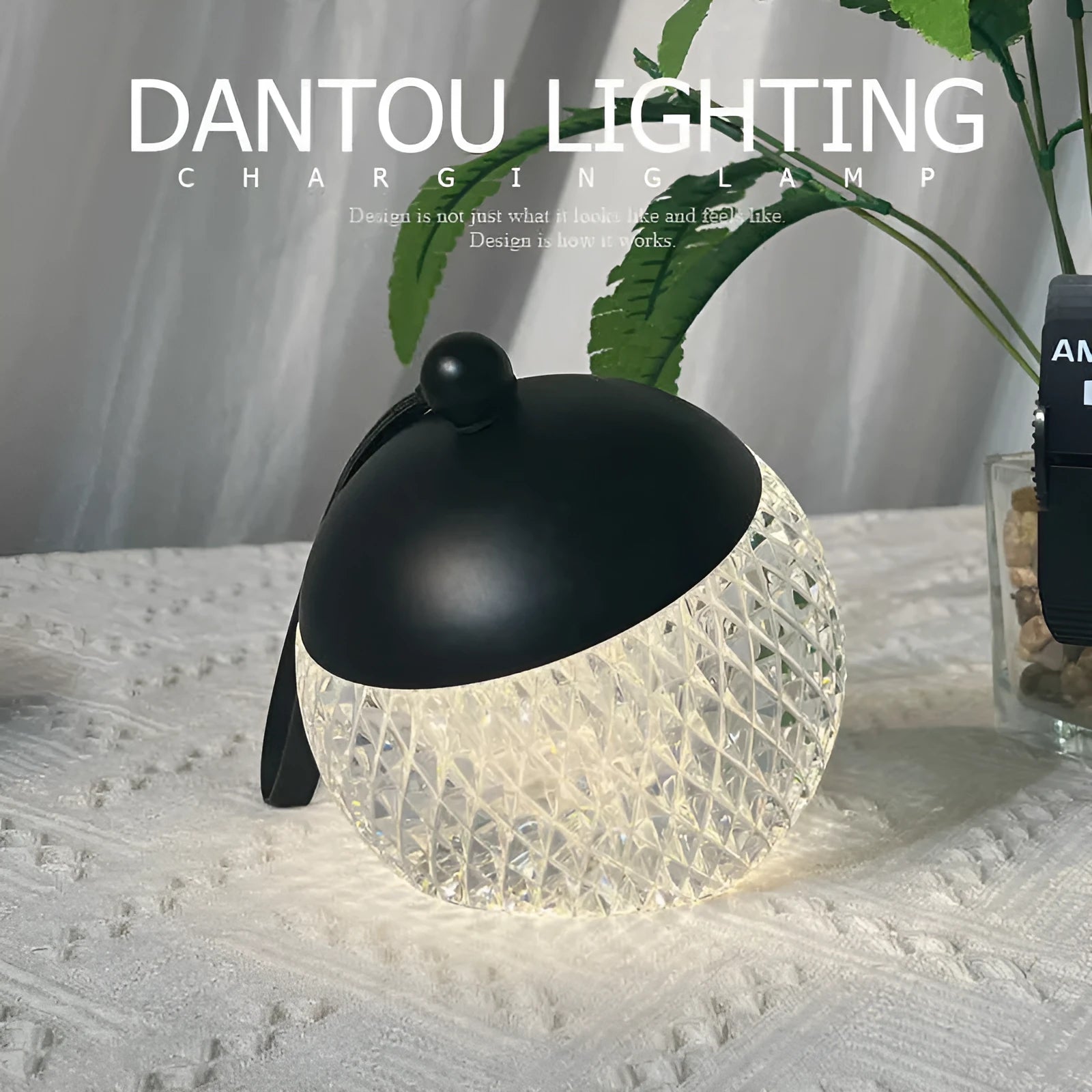 Portable touch dimmable LED desk lamp in chrome colour with 12cm diameter minimalist design