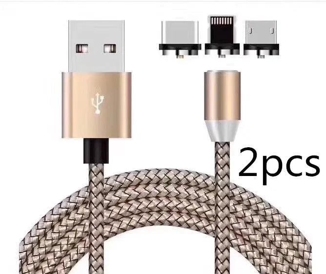 Android Type C three-in-one magnetic suction head charging cable 1m silver
