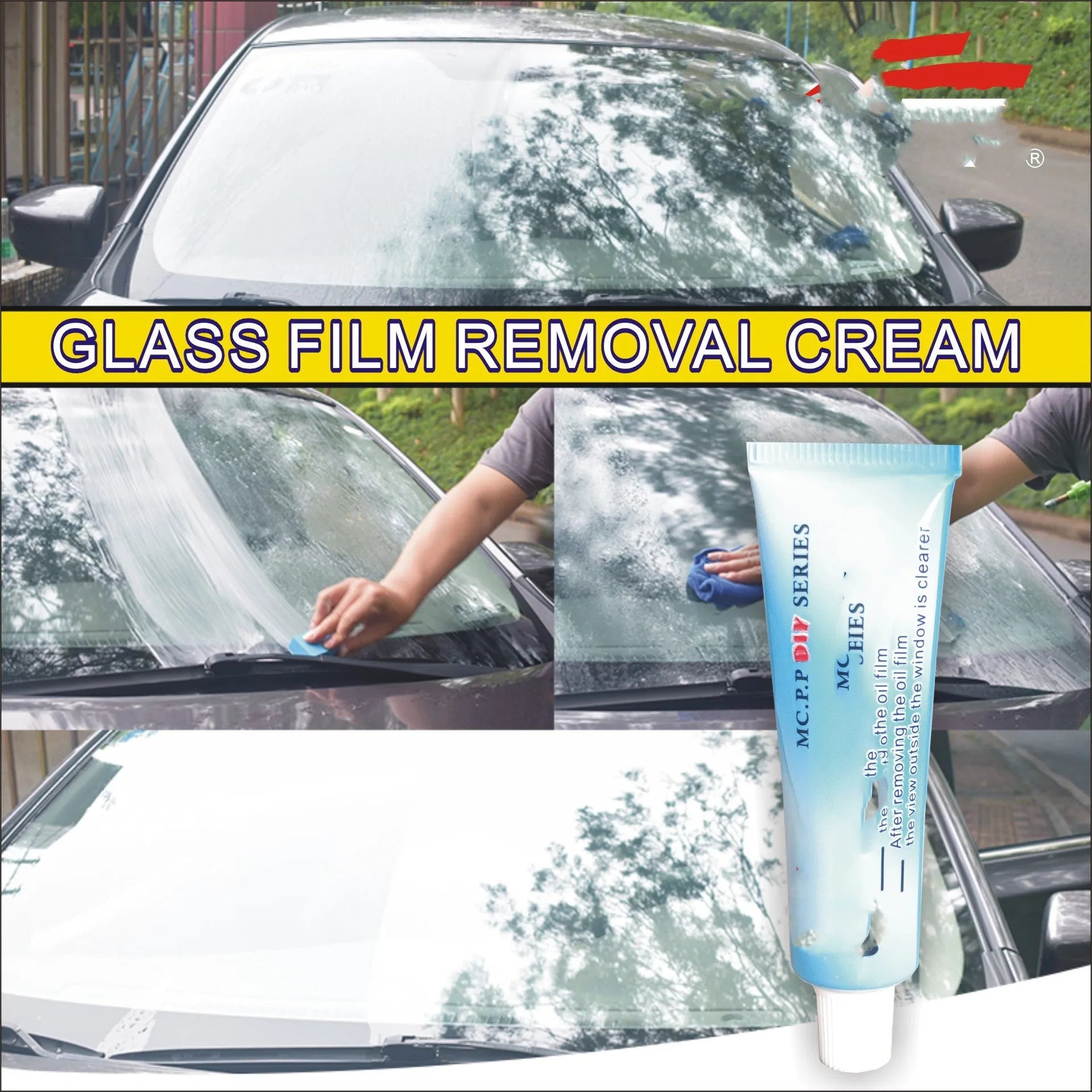 White 15ml glass rainproof agent in a 33g English version bag for car windows.