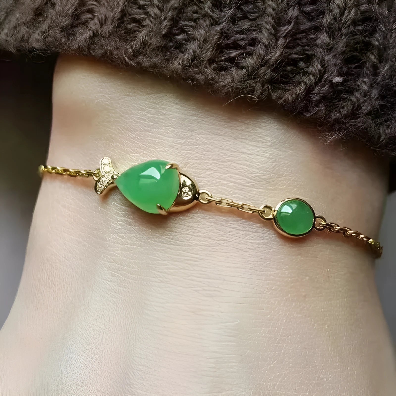 Women's copper electroplated yellow gold retro bracelet fashion jewellery