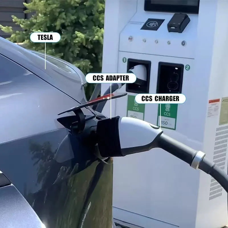 Black Tesla charging plug conversion adapter for American Standard to Tesla compatibility