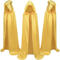 Black satin hooded cloak for children's Halloween wizard or vampire costumes