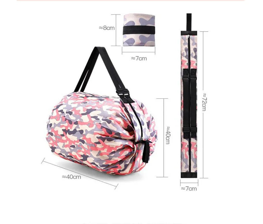 Foldable large-capacity 210D Oxford cloth storage tote bag with extended handle for hanging on doors and windows