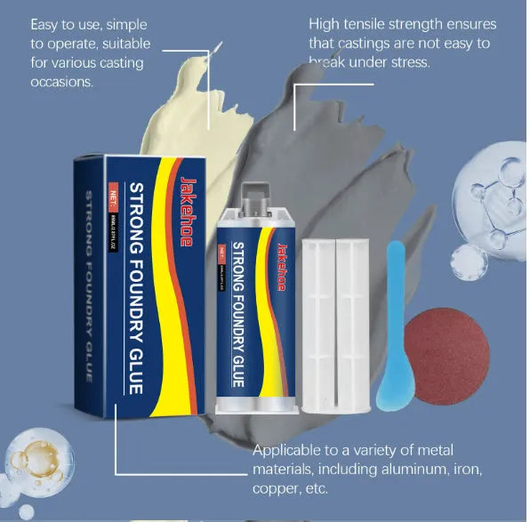 85ml metal epoxy adhesive kit with glue tubes, push rod, scraper and sandpaper for metal repairs