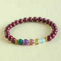 Purple gold sand crystal string bracelet with hand-strung beads in couple style design