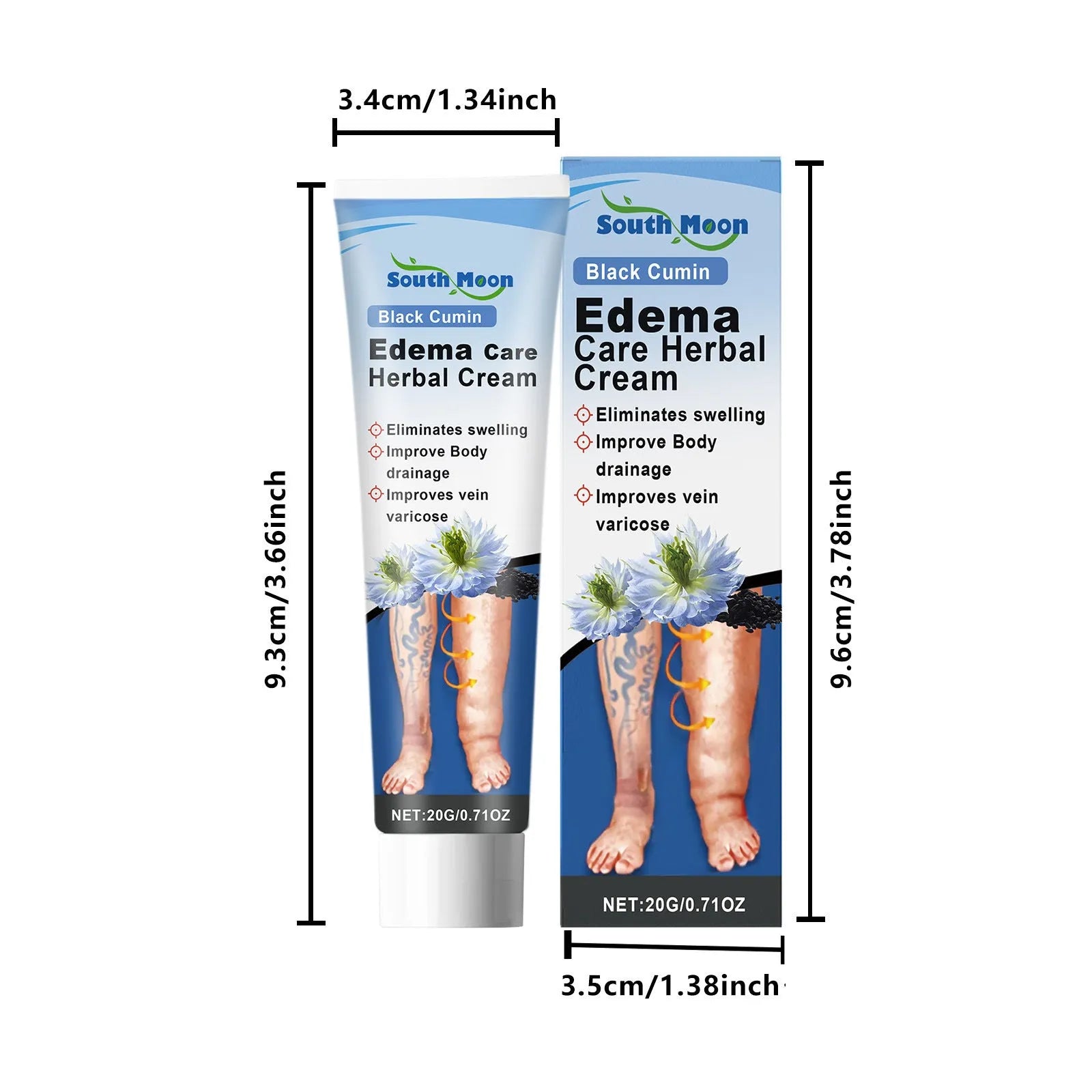 20g tube of herbal leg care cream with black grass seeds and horse chestnut extract