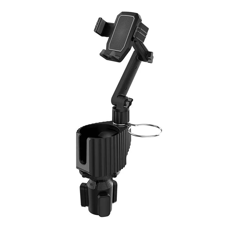 Green car cup holder organiser with kettle storage and phone compartment, ABS/PC construction