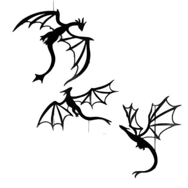 Black metal animal silhouette wall hanging decoration 30cm long side