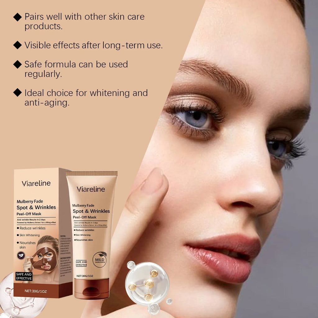 Single 30g facial mask for fading wrinkles and delicate skin care with arbutin and hyaluronic acid.