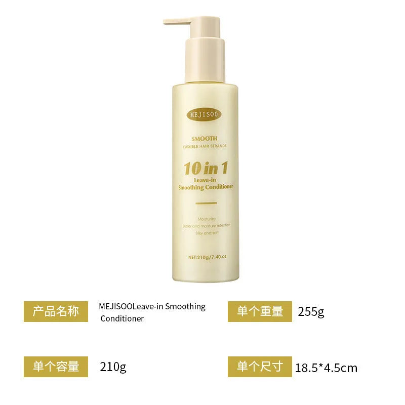210g wash-free soft 10-in-1 hair conditioner bottle for frizzy hair improvement