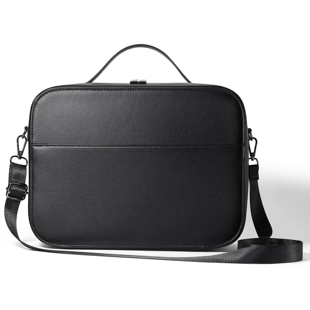 Black MR glasses storage box for Apple Vision Pro headset, showing internal space and Superfiber construction.