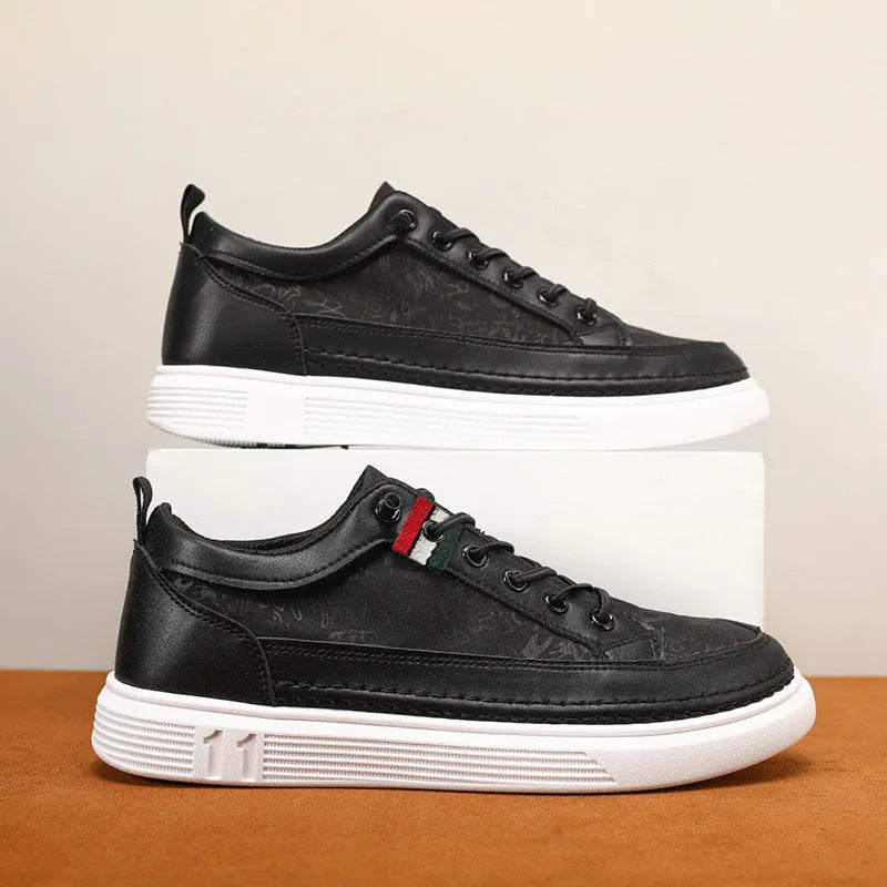 Men's grey high-top casual sneakers with bandage dress style and round toe design