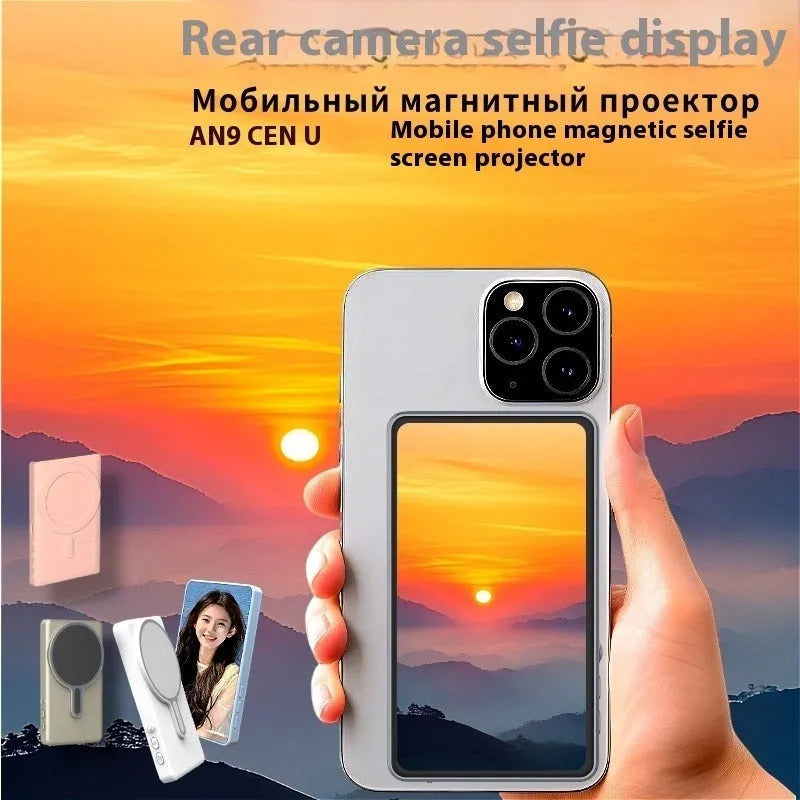 Magnetic display rear monitoring device for live broadcast with Bluetooth remote and HDMI same-screen in white