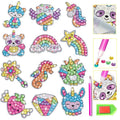Plastic diamond sticker fridge magnet set in colour box 25cm by 20cm by 4.8cm