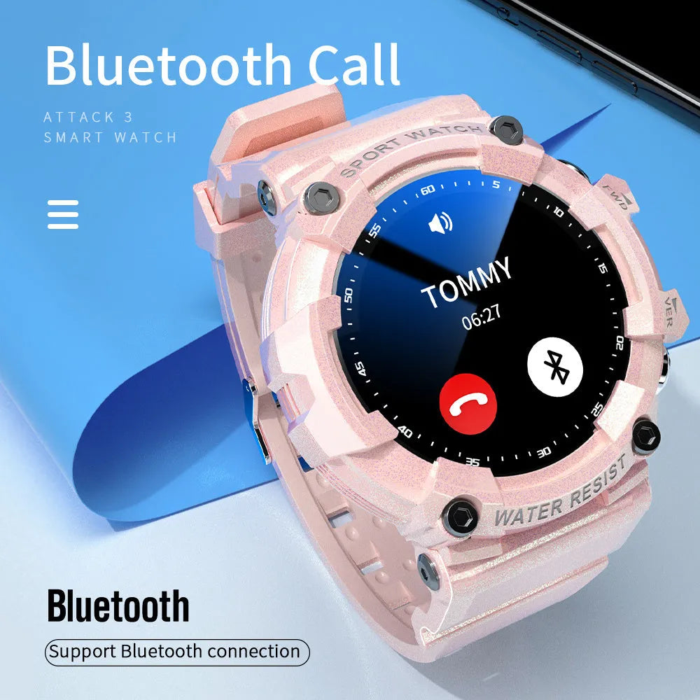 ATTACK 3 IP67 waterproof smart sports watch in black with round colour display