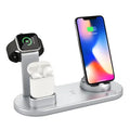 White wireless charger pad for Qi-enabled smartphones on a desk or bedside table